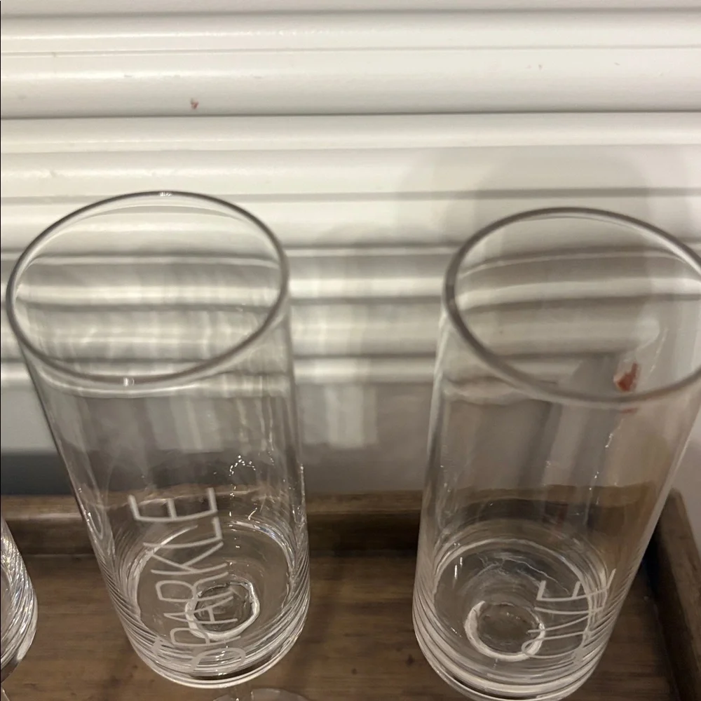 Pier 1 Engraved Champagne Flutes (4)